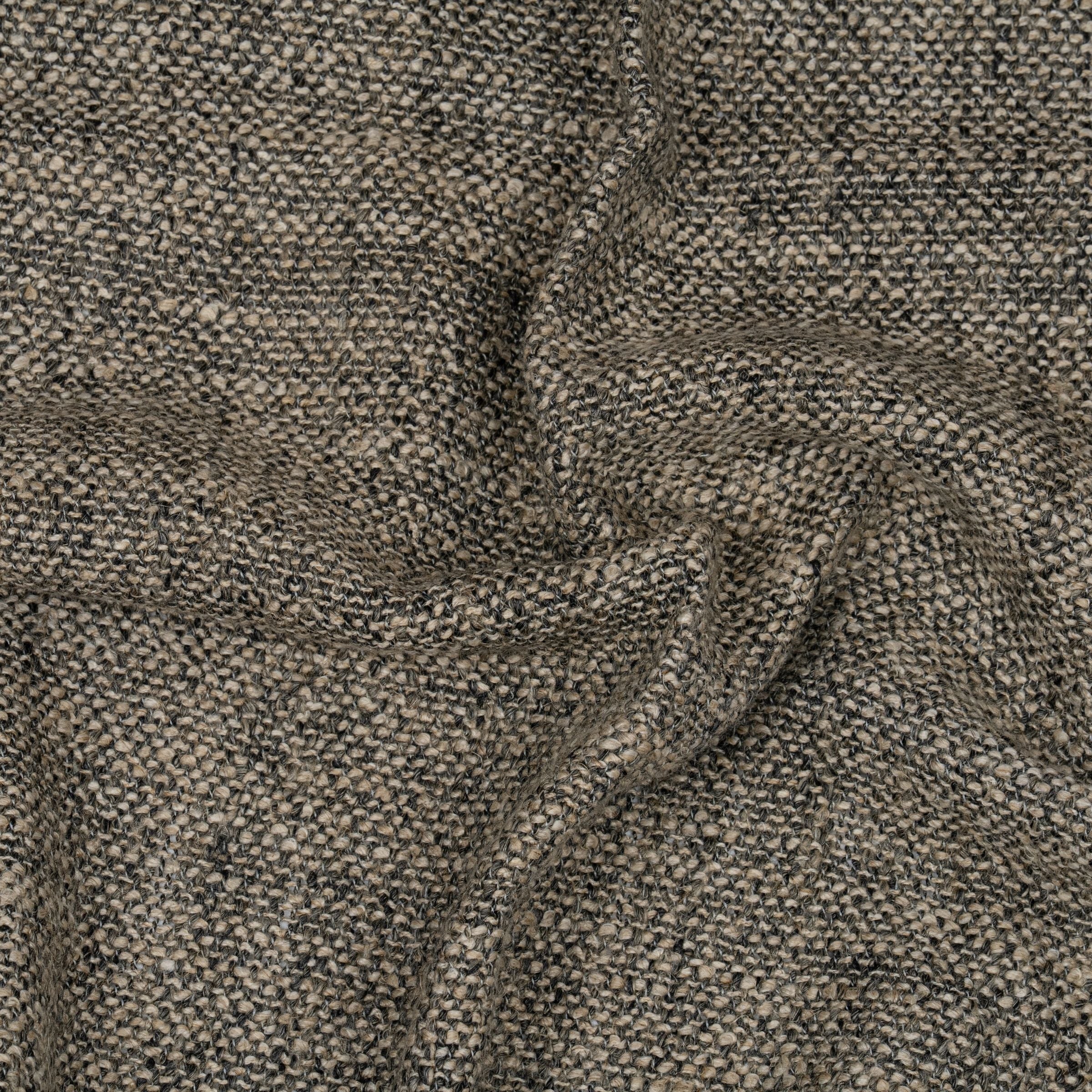 Textured fabric with neutral beige and gray with subtle folds