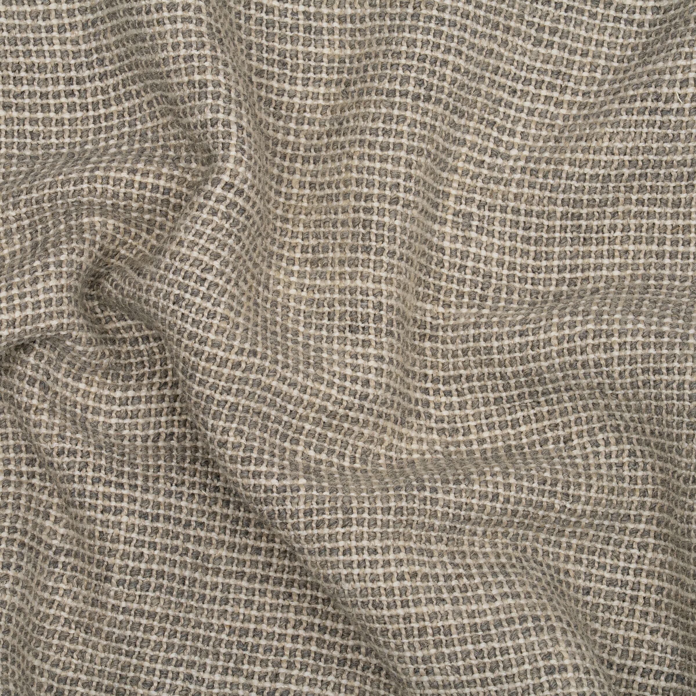 Fabric pattern with a grid-like structure in shades of gray and subtle folds