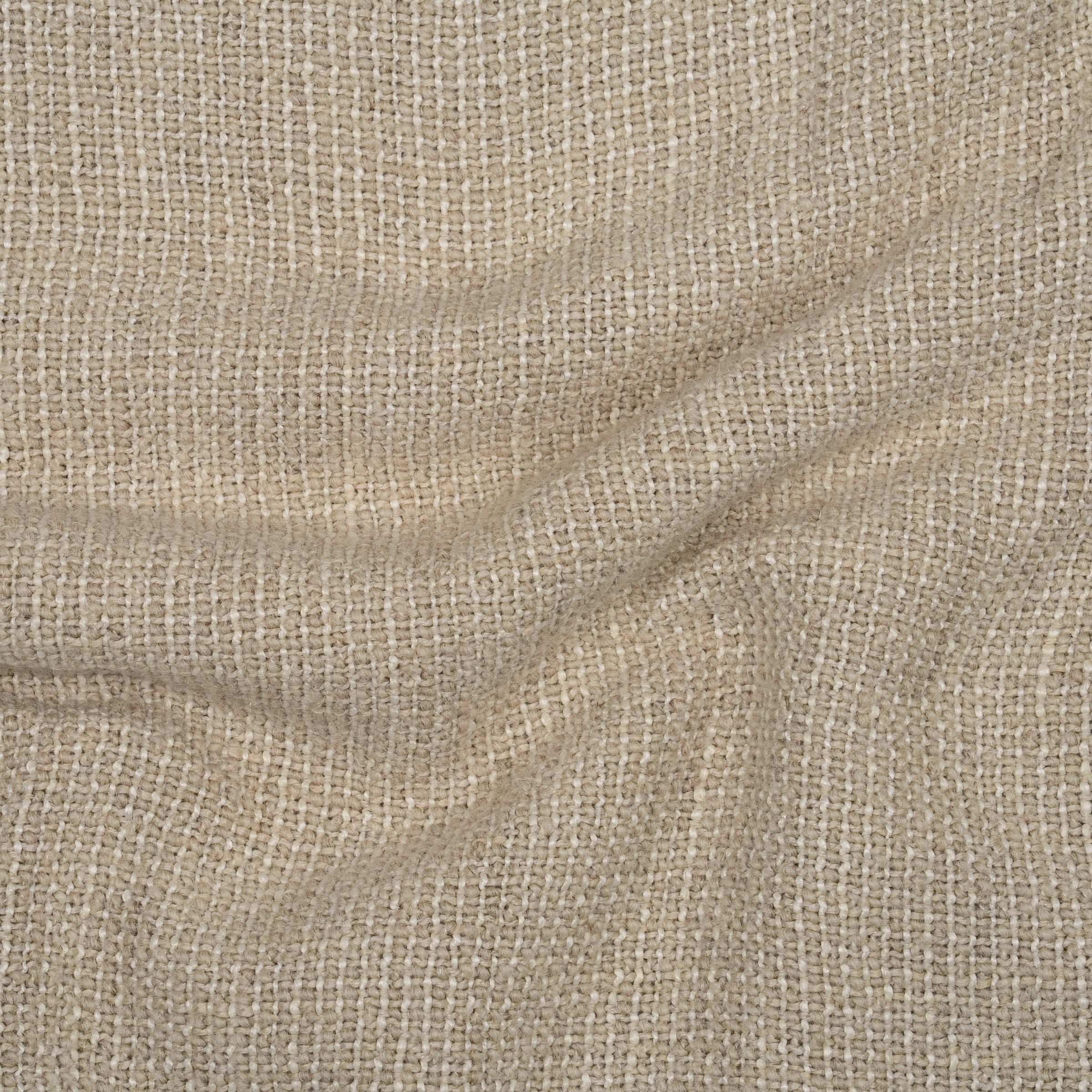 Fabric pattern with a grid-like structure in shades of beige and subtle folds