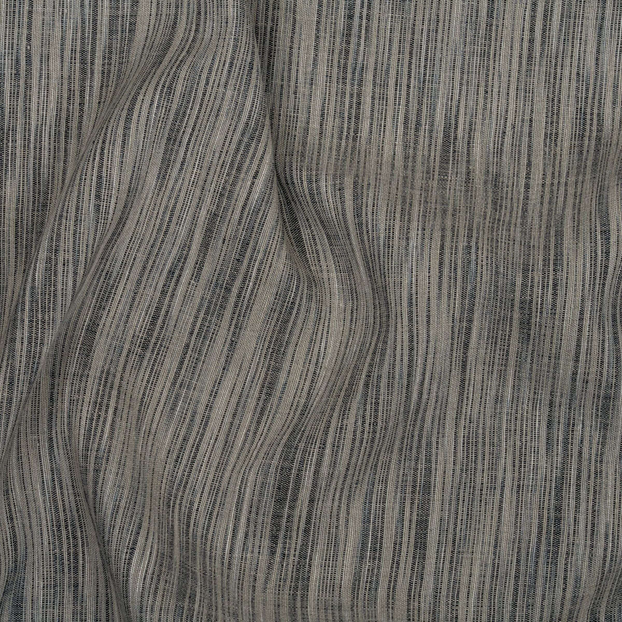 Textured gray and blue striped fabric with subtle folds