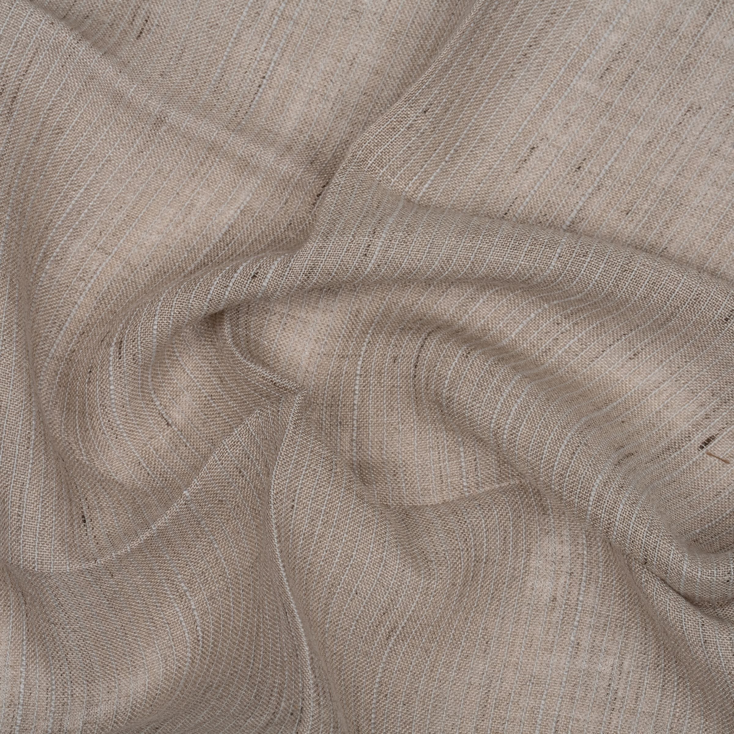 Beige and white striped fabric and subtle folds