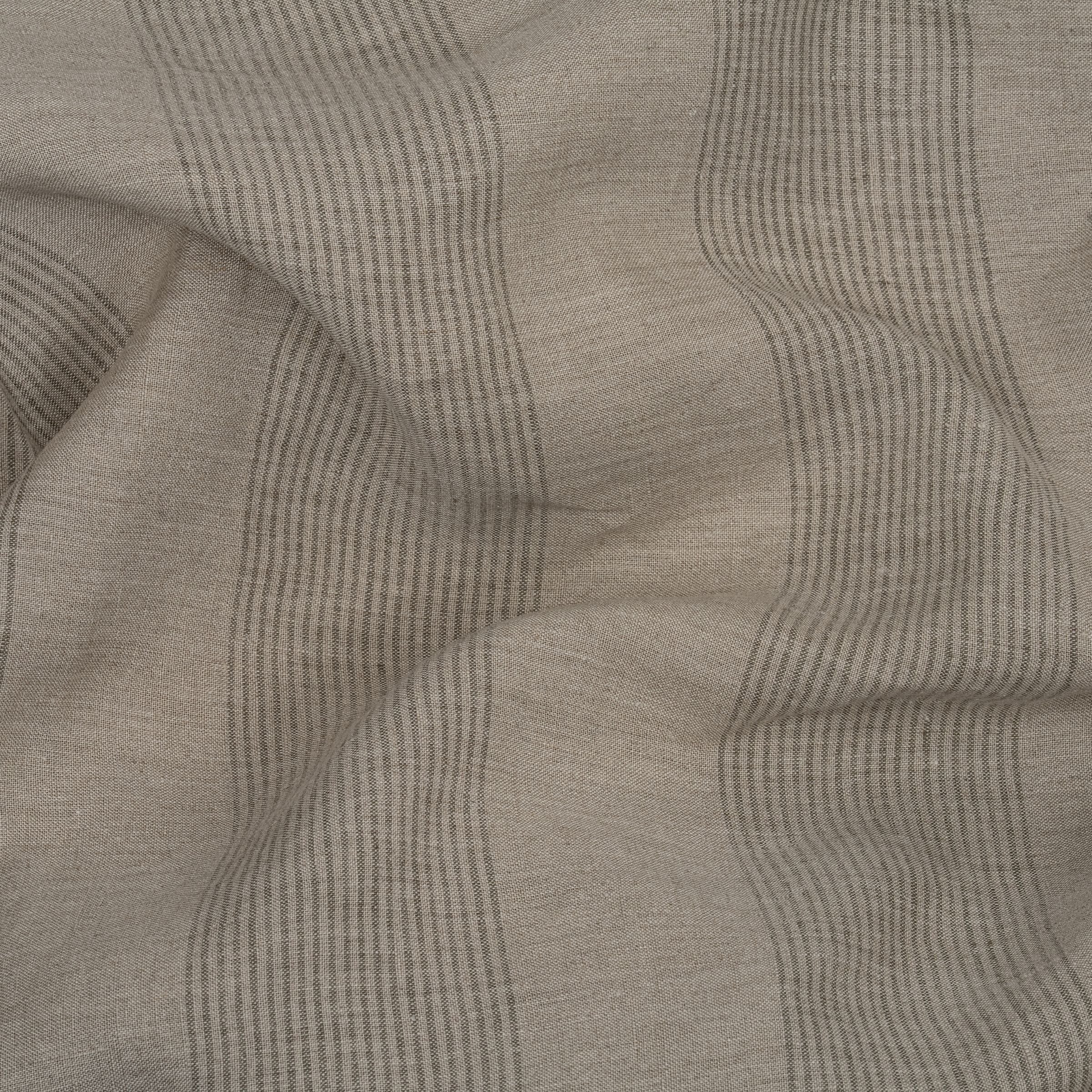 Beige and gray striped fabric with subtle folds