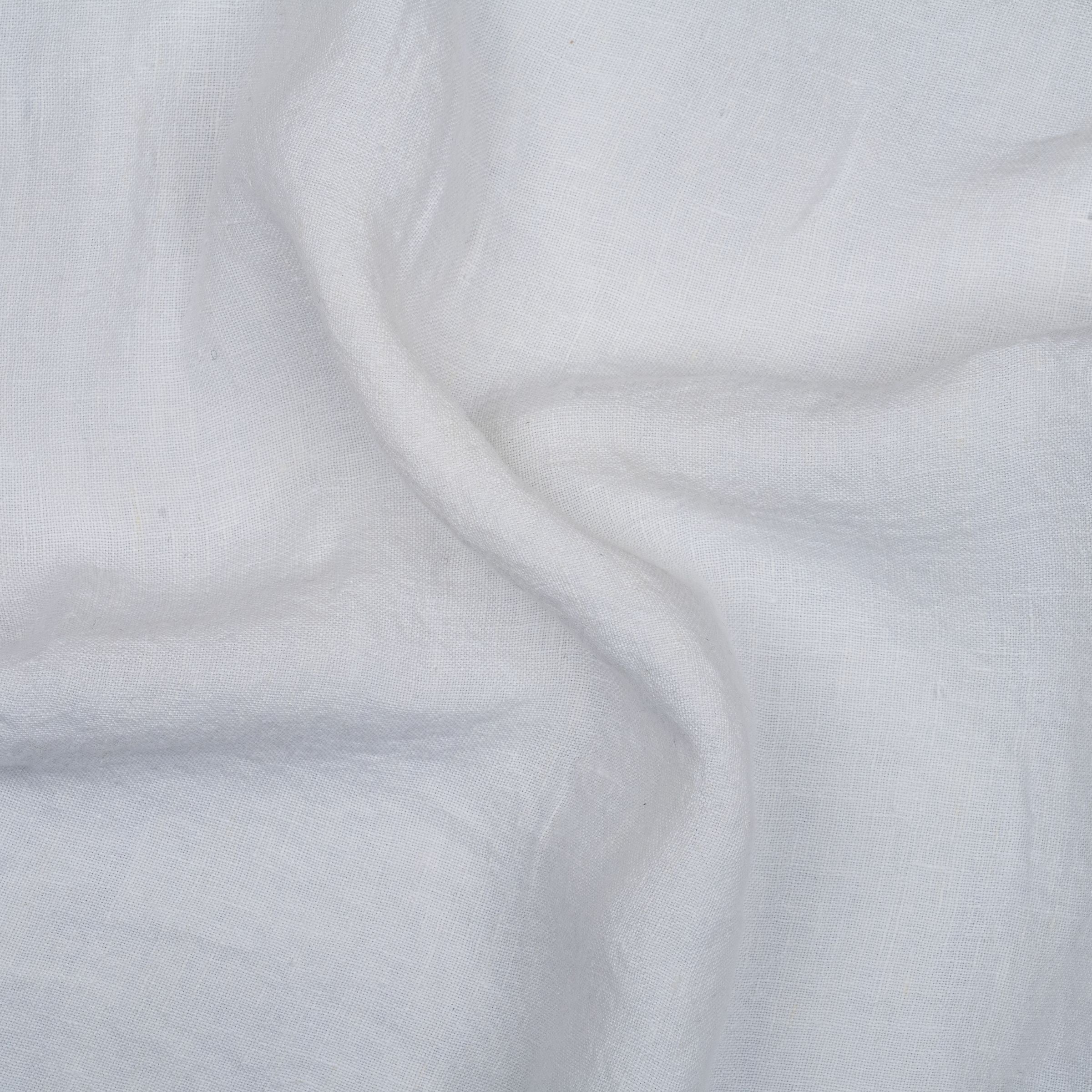 White plain weave fabric with subtle folds
