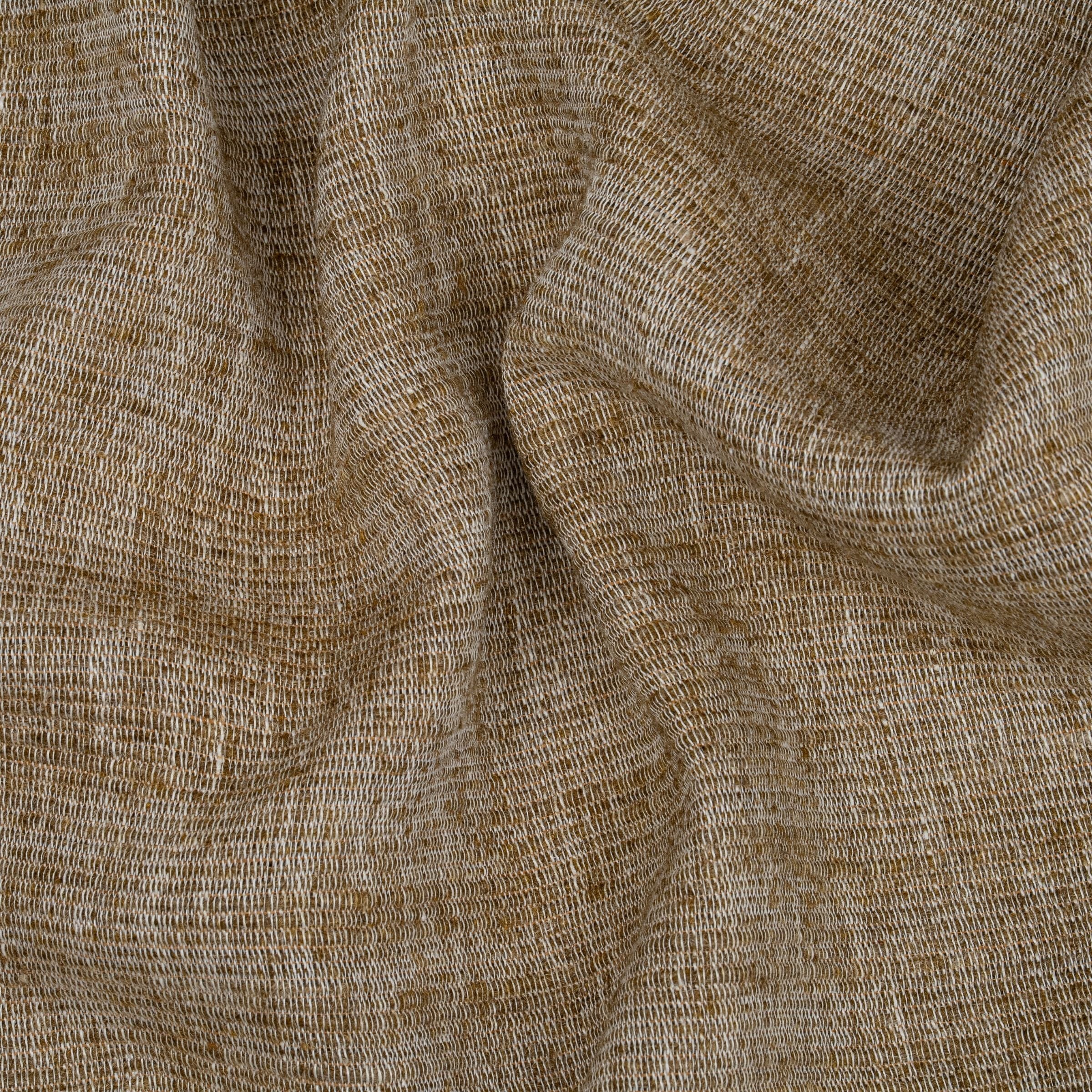 Texture brown fabric with a sheen and wavy folds