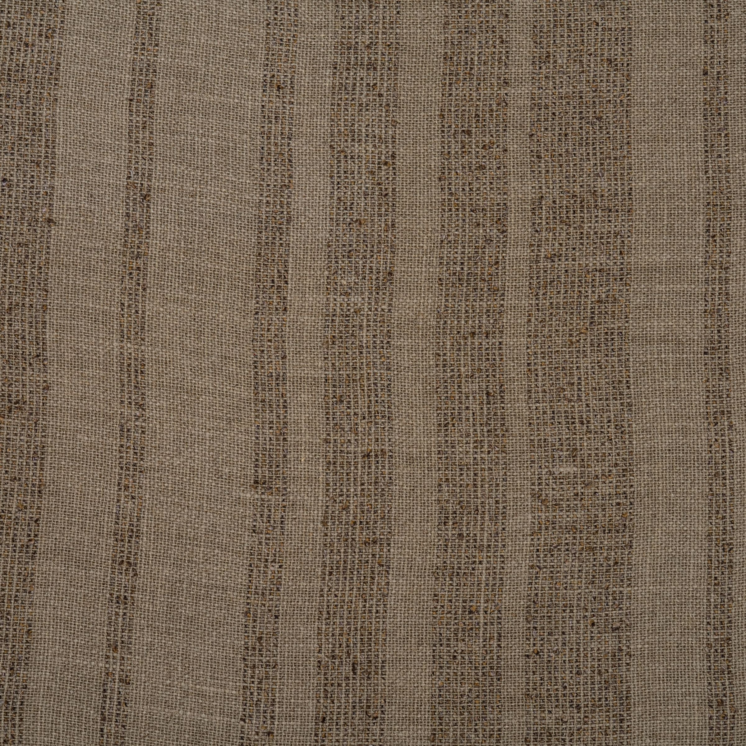 Zoomed out light brown with dark brown textured striped fabric