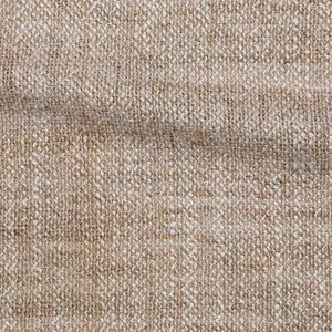 Close-up of beige textured fabric, slightly scrunched 