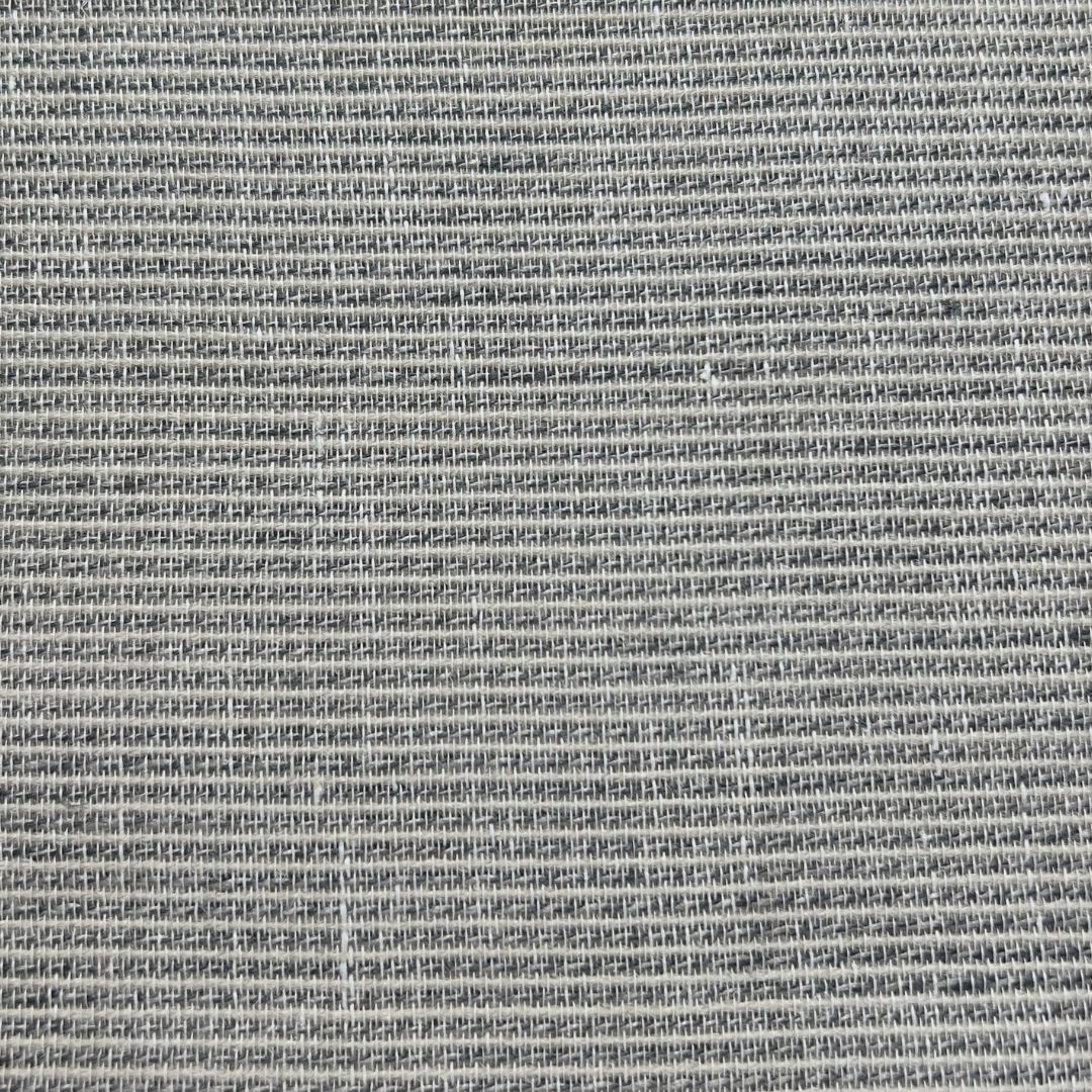 A delicate black weave and loosely raised white verticle lines. 