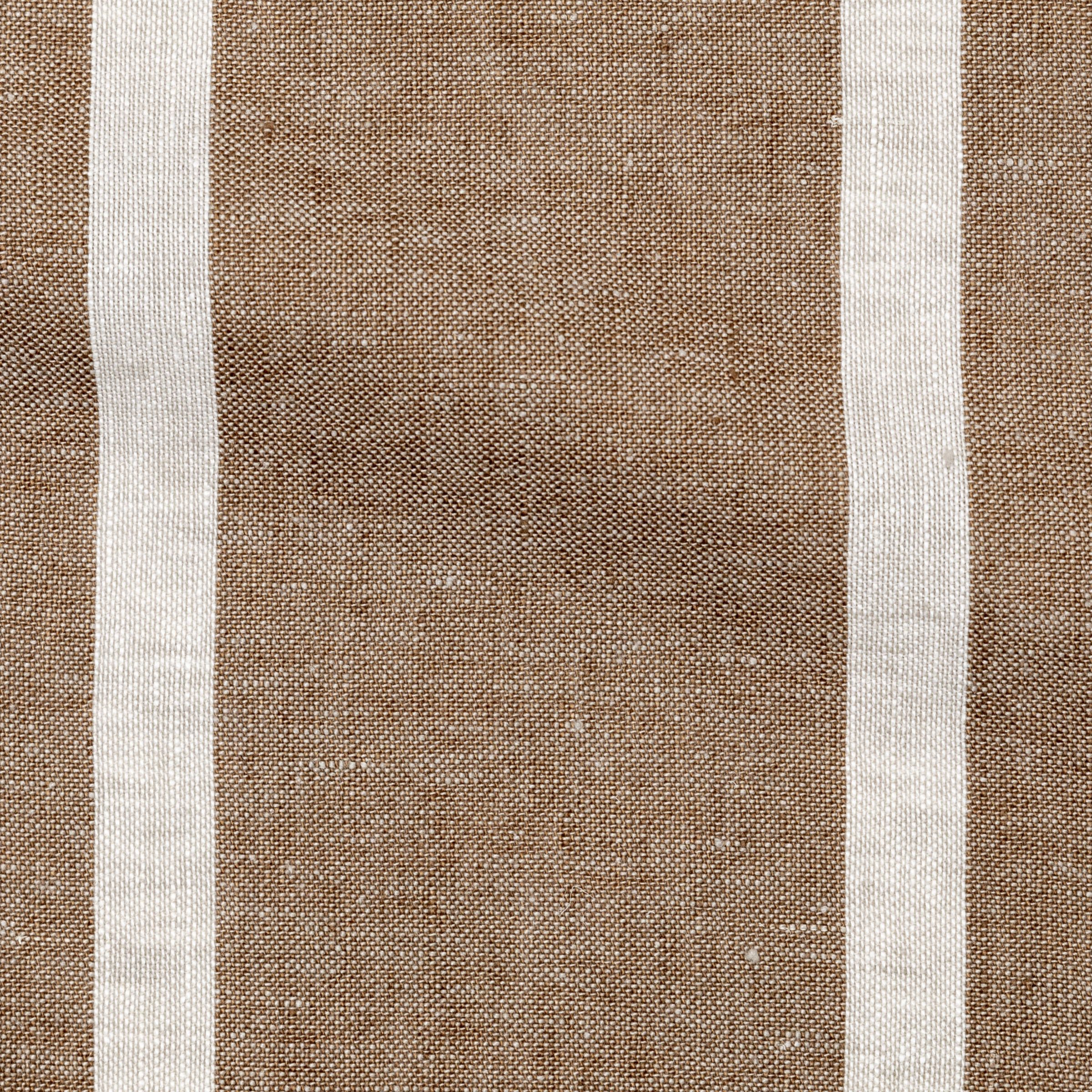 Brown fabric with white stripes and subtle fold