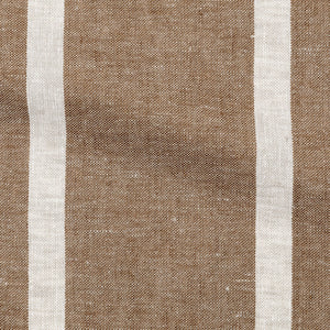 Brown fabric with white stripes and subtle fold