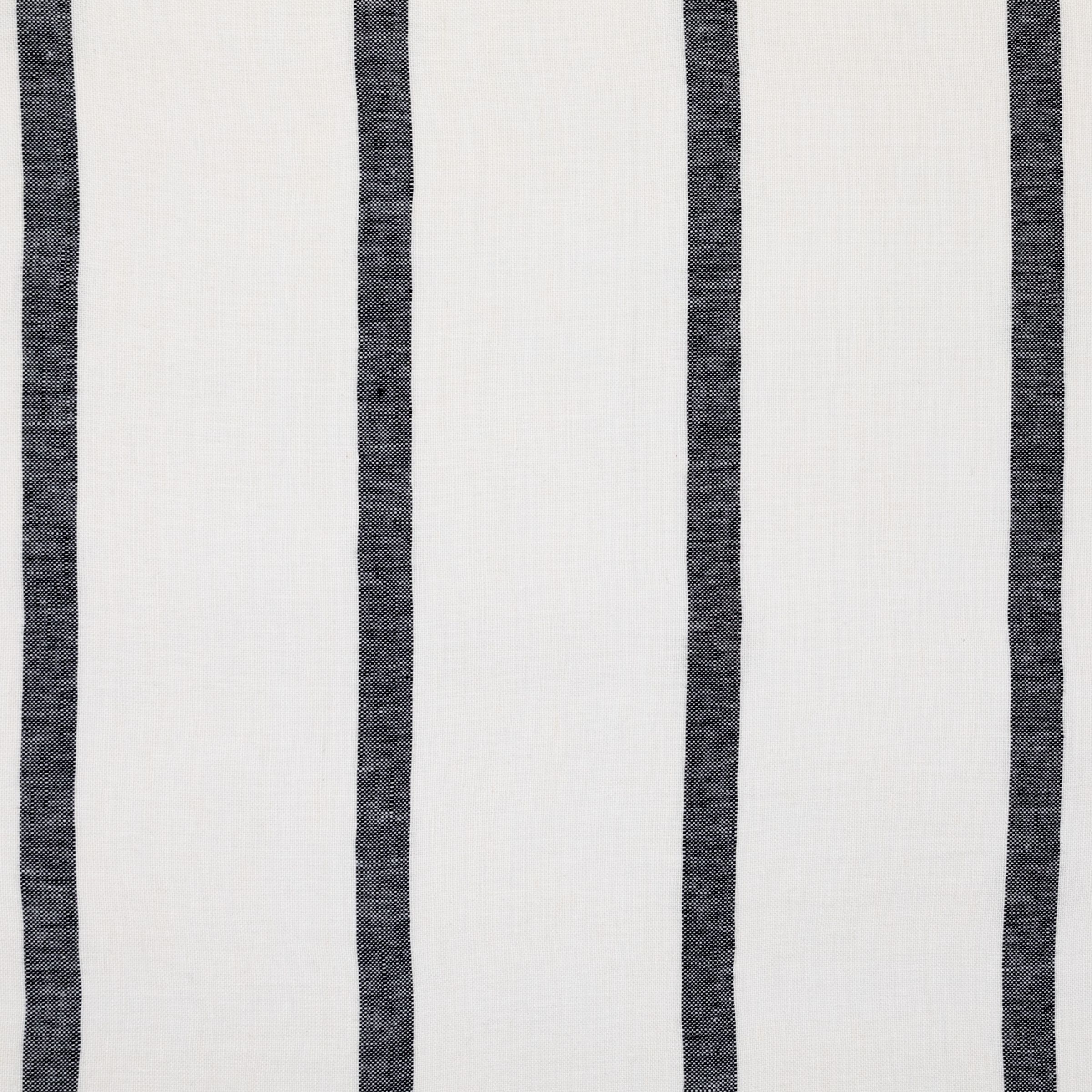 White fabric with wide, faded black vertical lines.