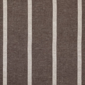 Brown fabric showing wide, evenly spaced off-white vertical stripes.