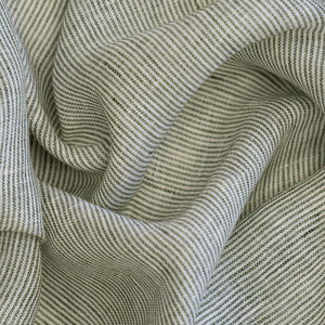 Olive green textured pin striped with large natural folds