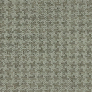 Off-white fabric with tightly woven light gray houndstooth pattern.