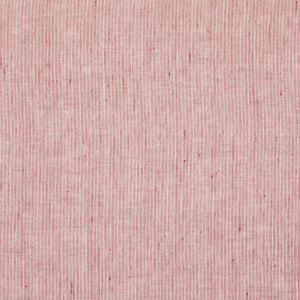 Woven light pink fabric with thin, evenly spaced white vertical stripes.