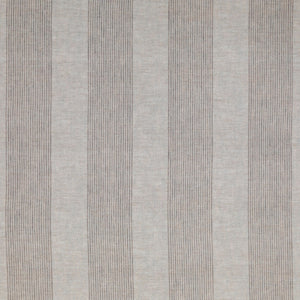 Light gray fabric with a textured appearance due to the contrasting wide dark gray stripes.