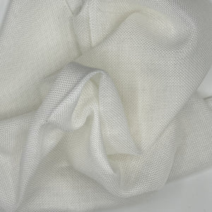 Plain white fabric weave with a reflective sheen finish.