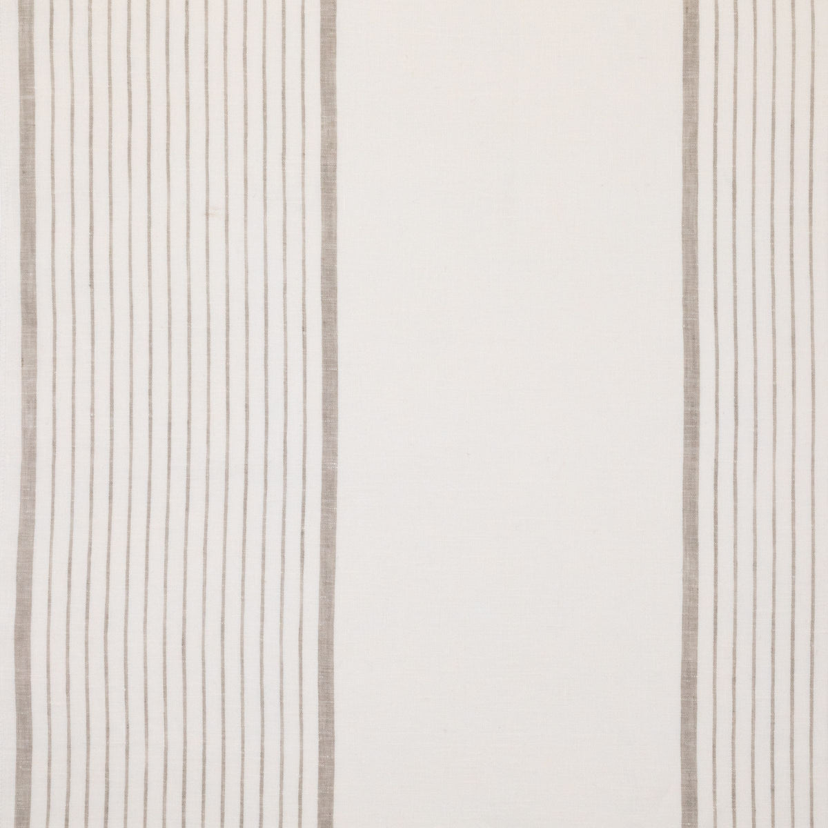 Off-white fabric with bold, distinct dark gray vertical stripes.