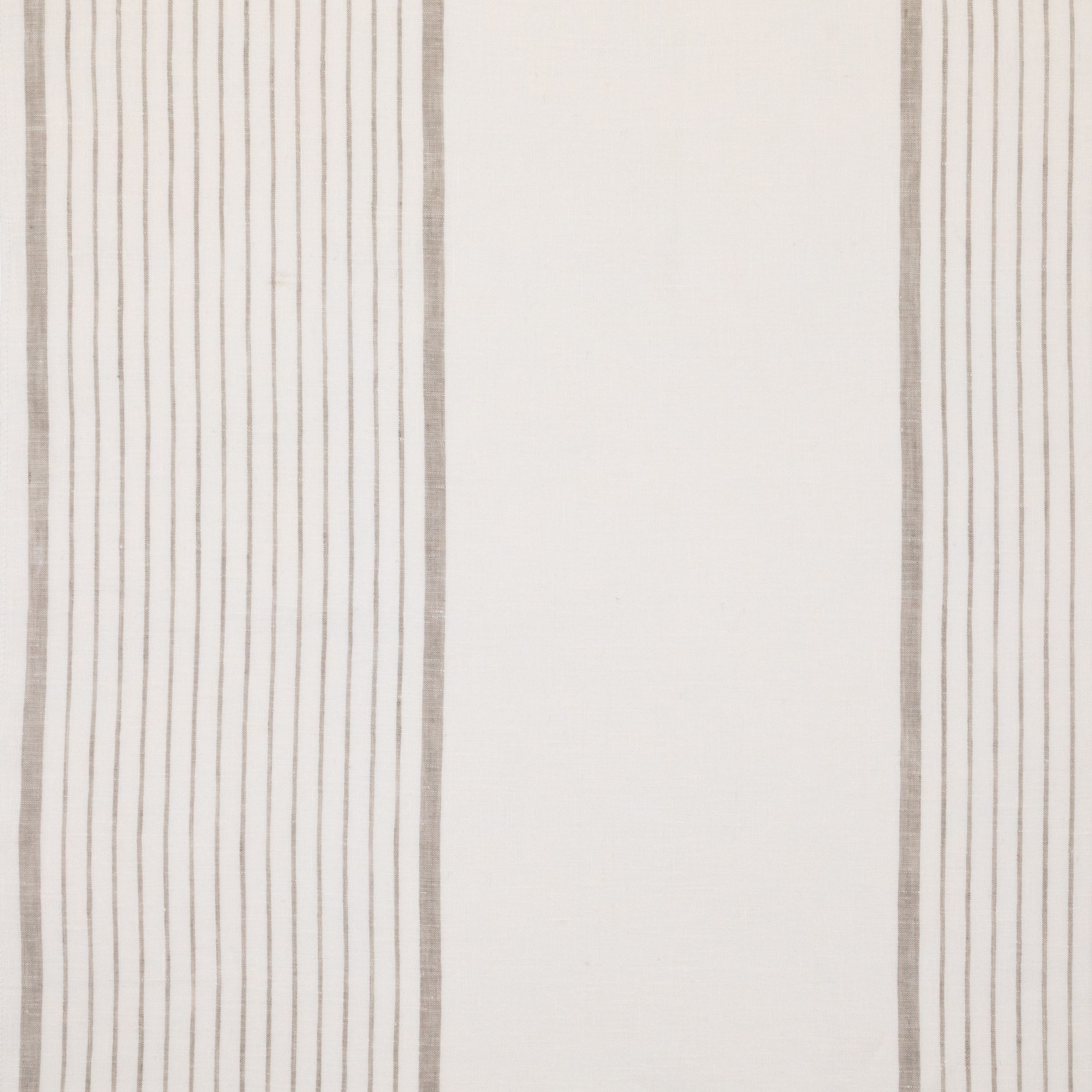 Off-white fabric with bold, distinct dark gray vertical stripes.
