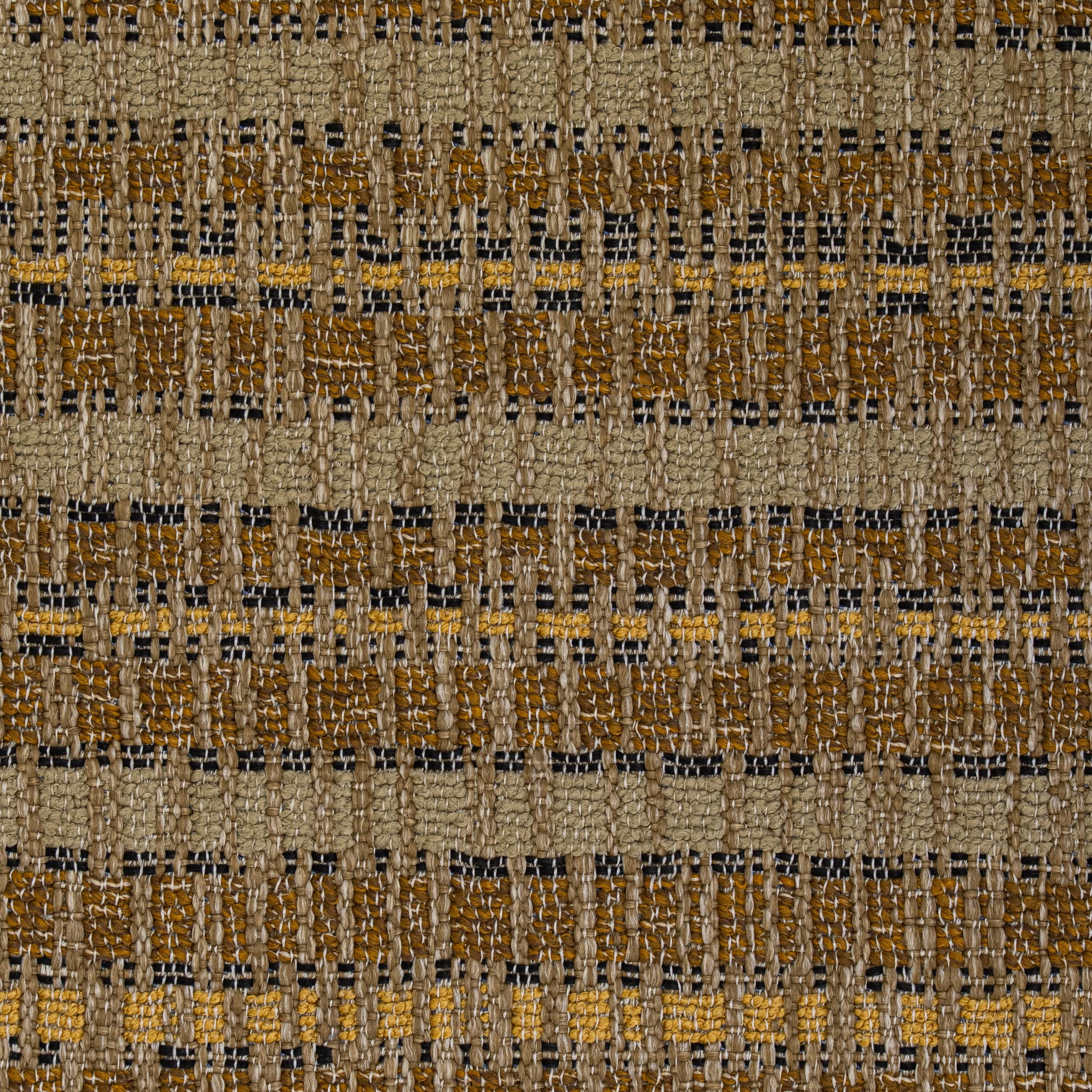 Textured beige upholstery patterned with brown, yellow and black tones