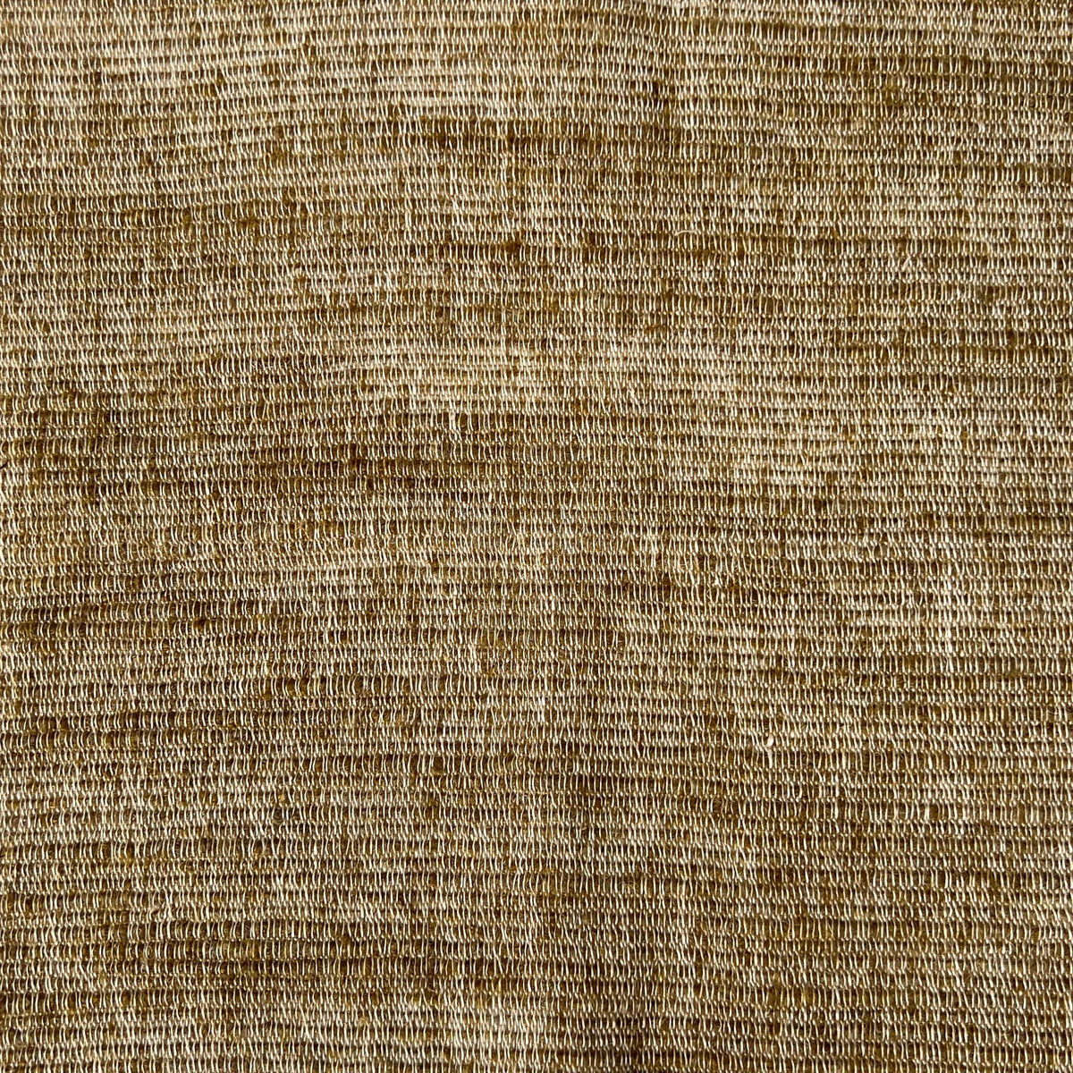 Brown fabric with a fine, textured weave and subtle horizontal lines and mottled variations in the weave.