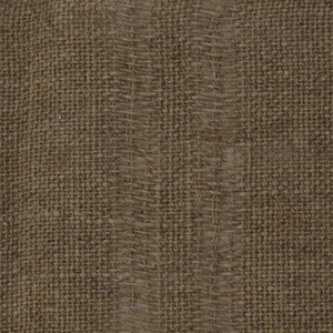 Close-up of draped brown sheer fabric highlighting the loose weave structure and the way light filters through the folds.
