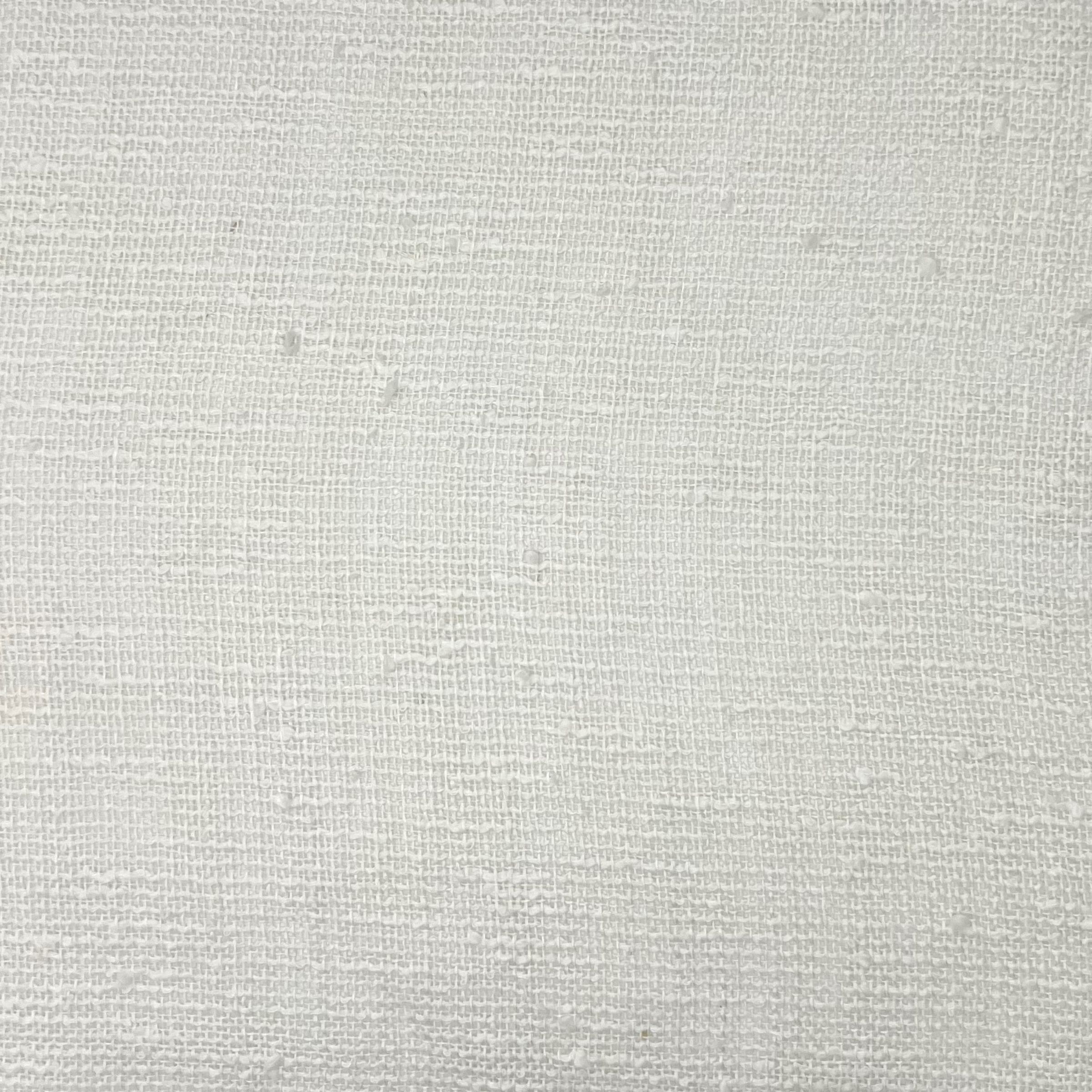 Draped white sheer fabric highlighting the loose weave structure, soft drape, and light transparency